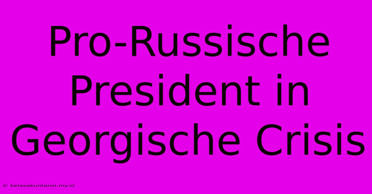 Pro-Russische President In Georgische Crisis