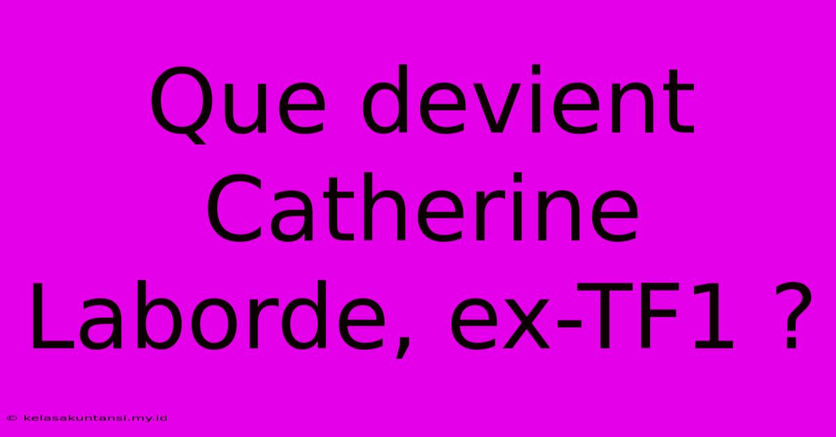 Que Devient Catherine Laborde, Ex-TF1 ?