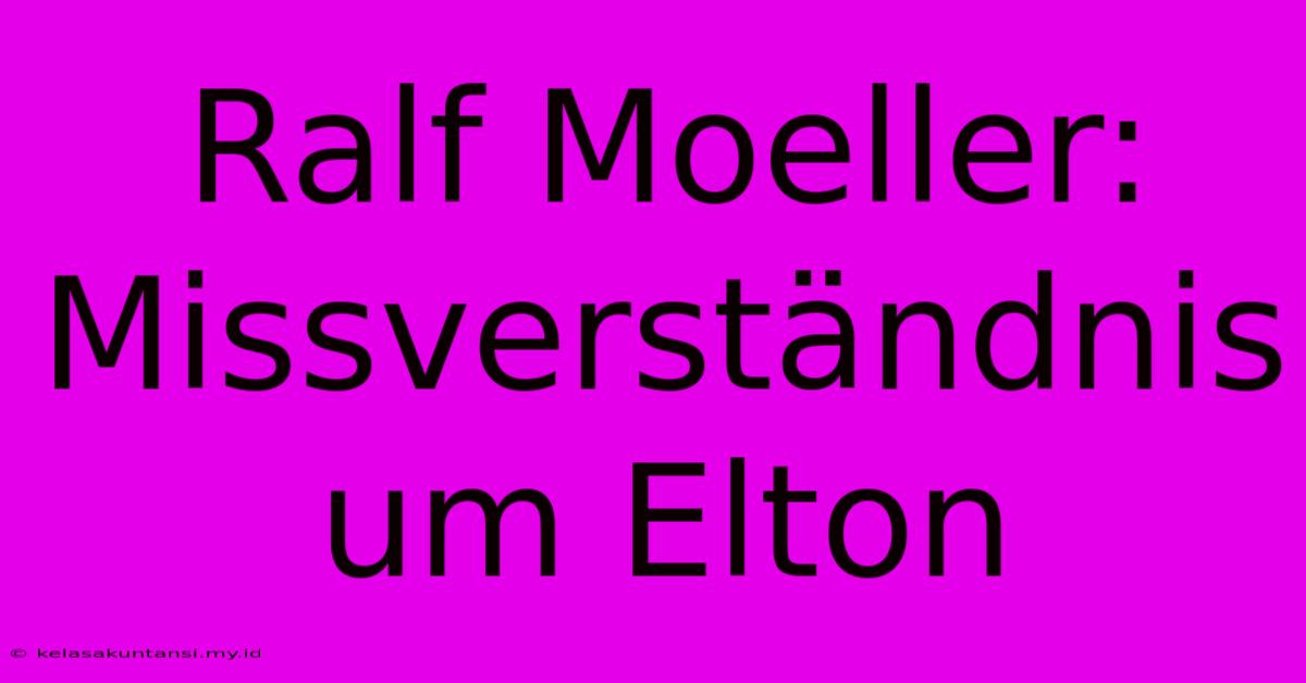 Ralf Moeller: Missverständnis Um Elton