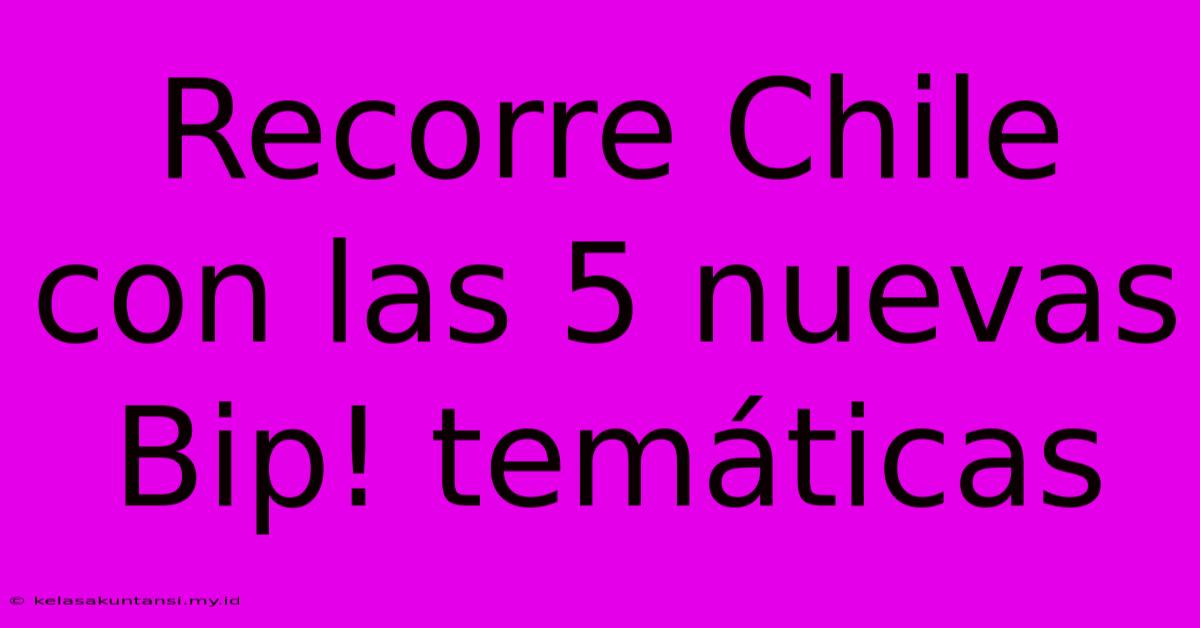 Recorre Chile Con Las 5 Nuevas Bip! Temáticas