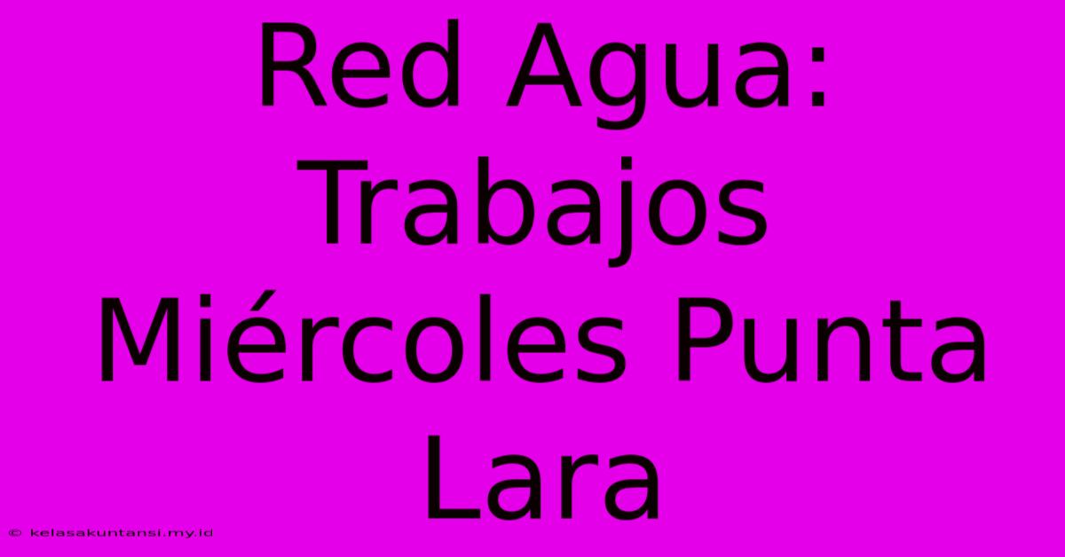 Red Agua: Trabajos Miércoles Punta Lara