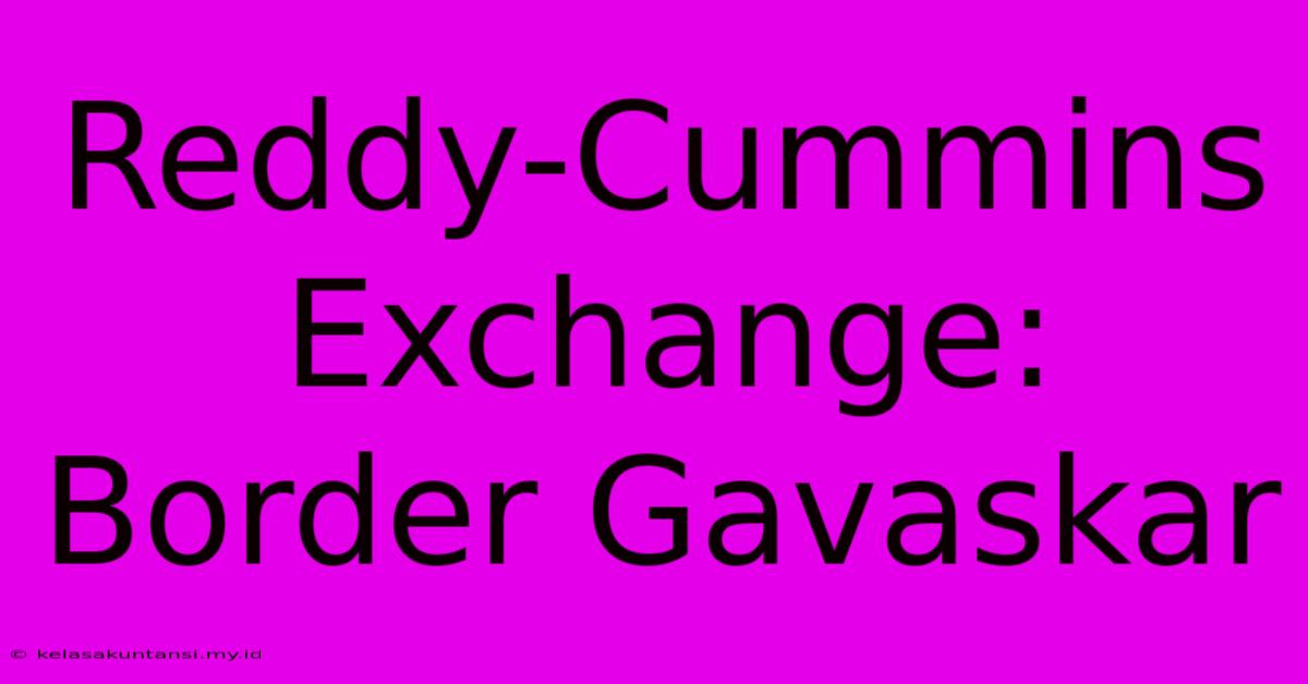 Reddy-Cummins Exchange: Border Gavaskar