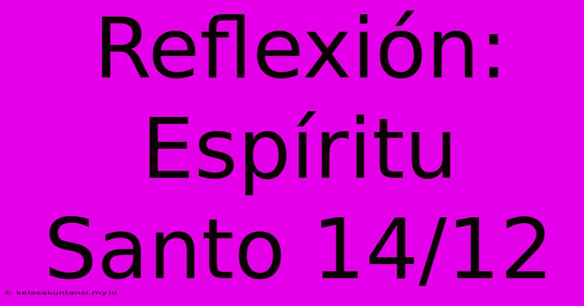 Reflexión: Espíritu Santo 14/12