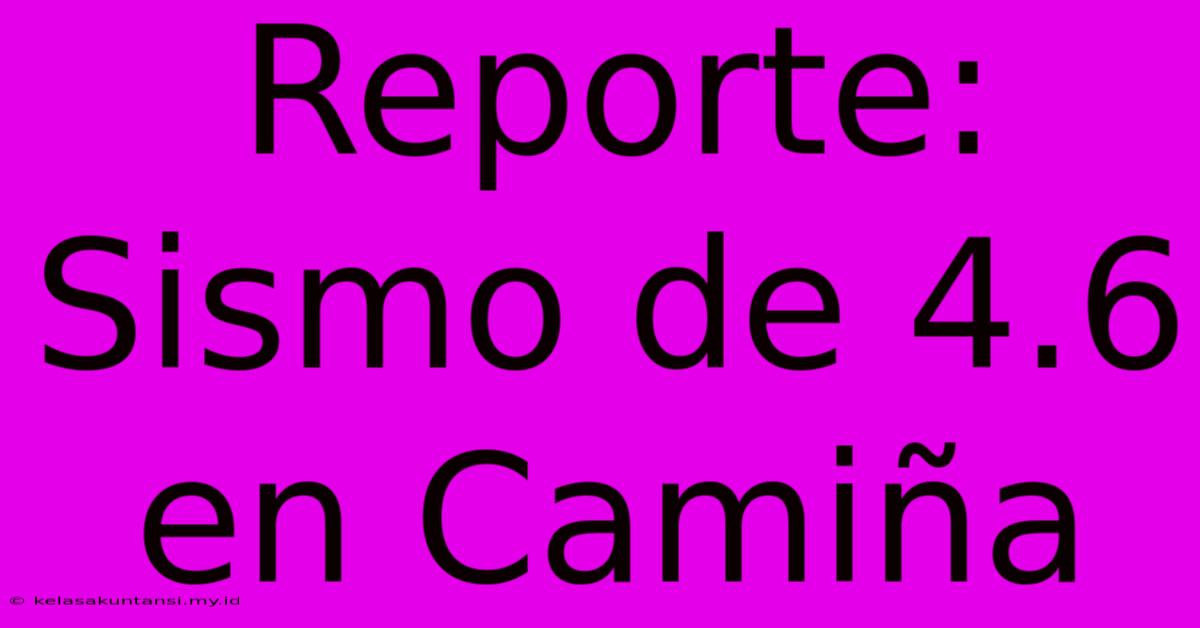 Reporte: Sismo De 4.6 En Camiña