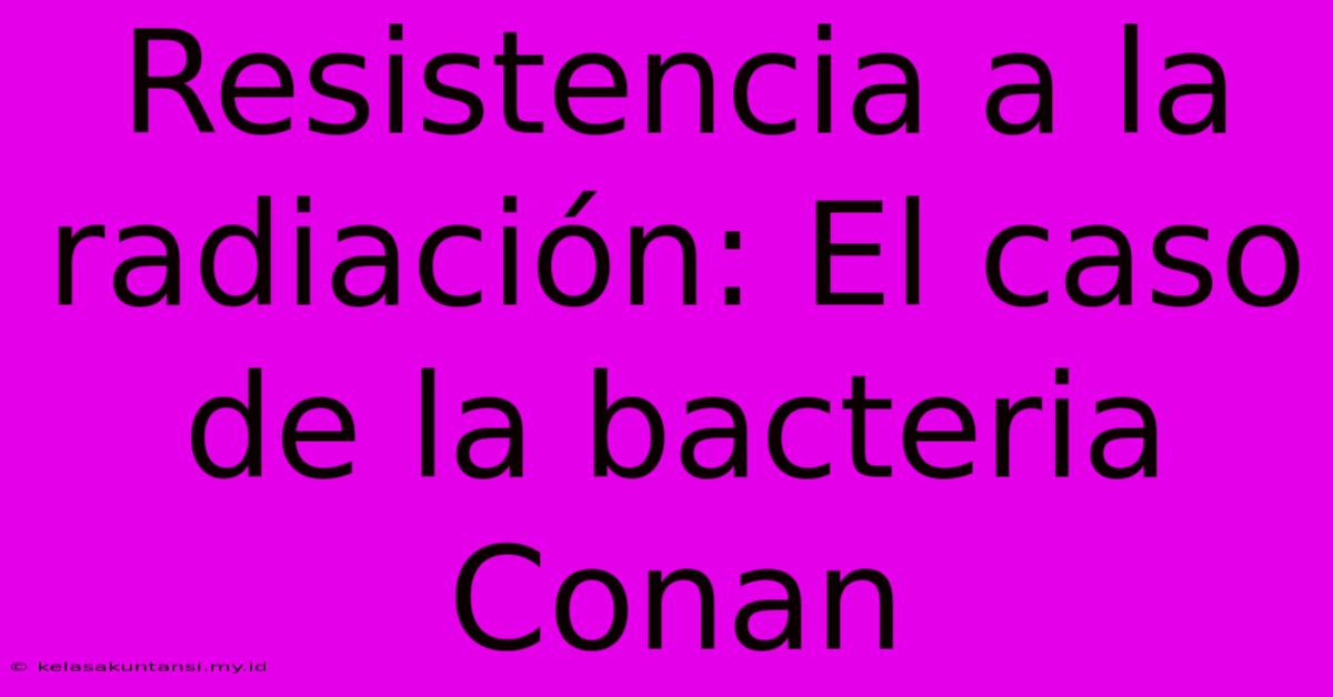 Resistencia A La Radiación: El Caso De La Bacteria Conan