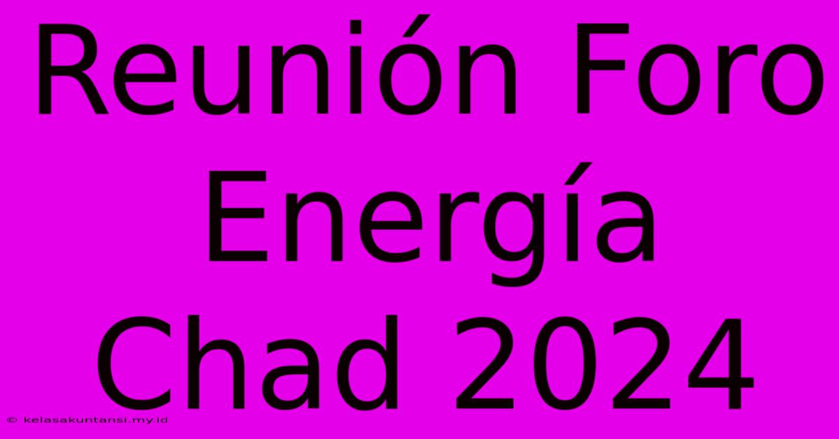 Reunión Foro Energía Chad 2024