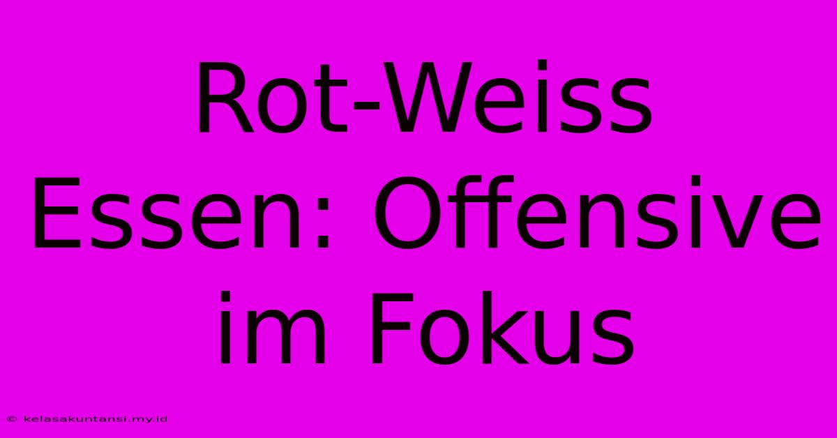 Rot-Weiss Essen: Offensive Im Fokus