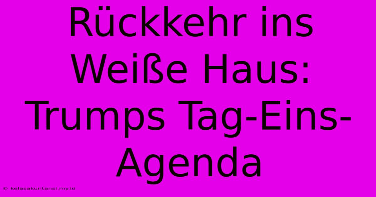 Rückkehr Ins Weiße Haus: Trumps Tag-Eins-Agenda