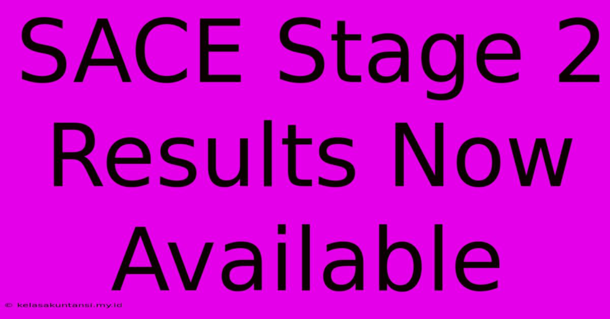 SACE Stage 2 Results Now Available