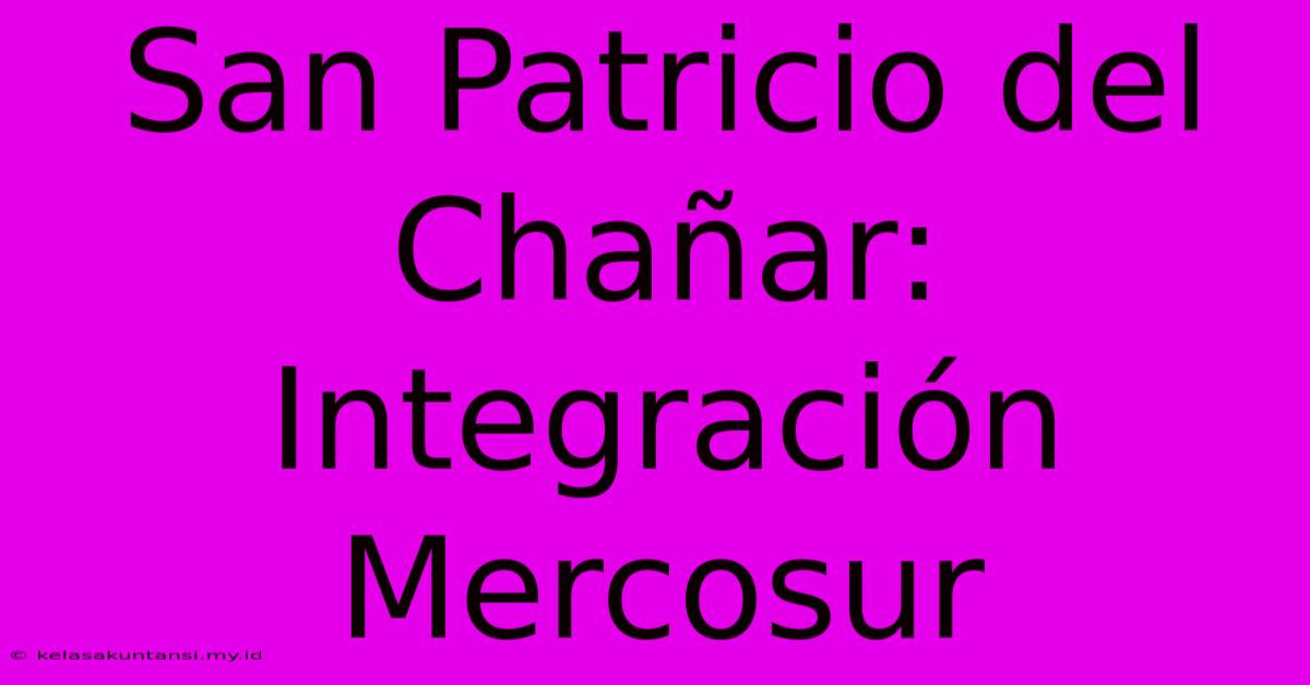 San Patricio Del Chañar: Integración Mercosur