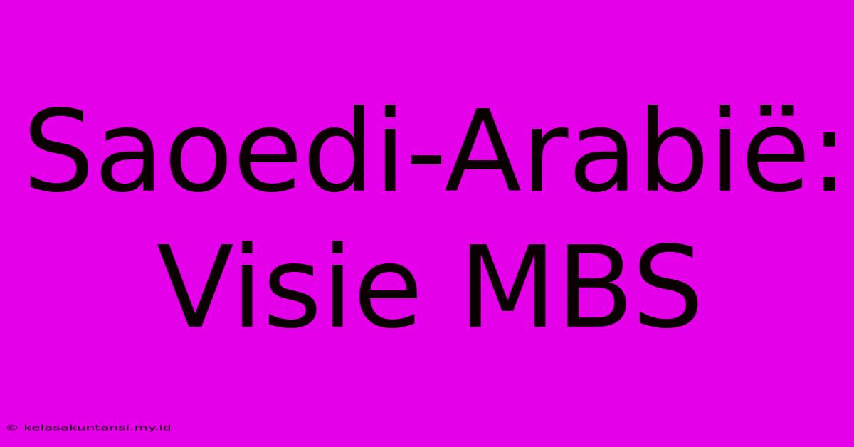 Saoedi-Arabië: Visie MBS