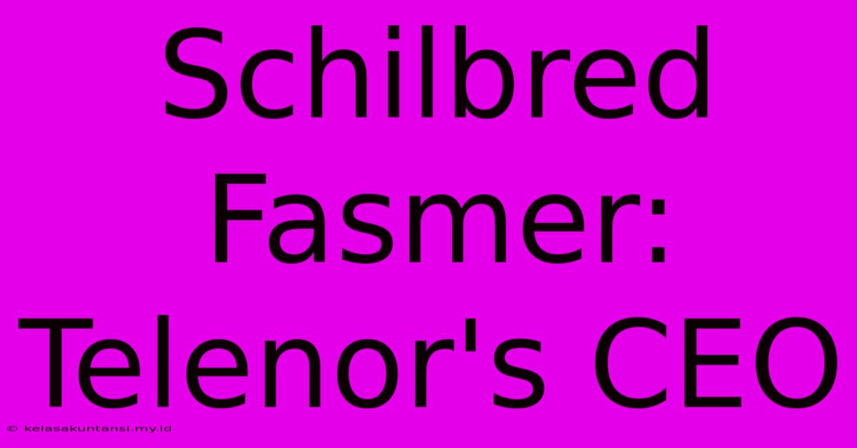 Schilbred Fasmer: Telenor's CEO