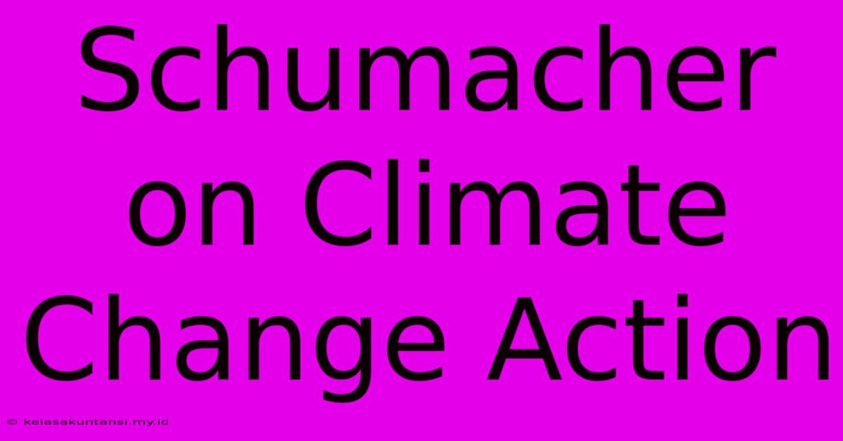 Schumacher On Climate Change Action