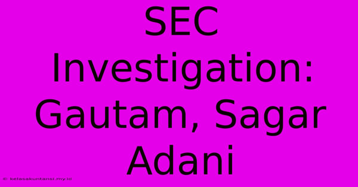 SEC Investigation: Gautam, Sagar Adani