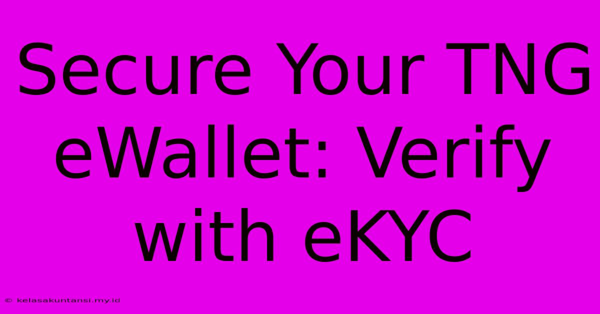 Secure Your TNG EWallet: Verify With EKYC