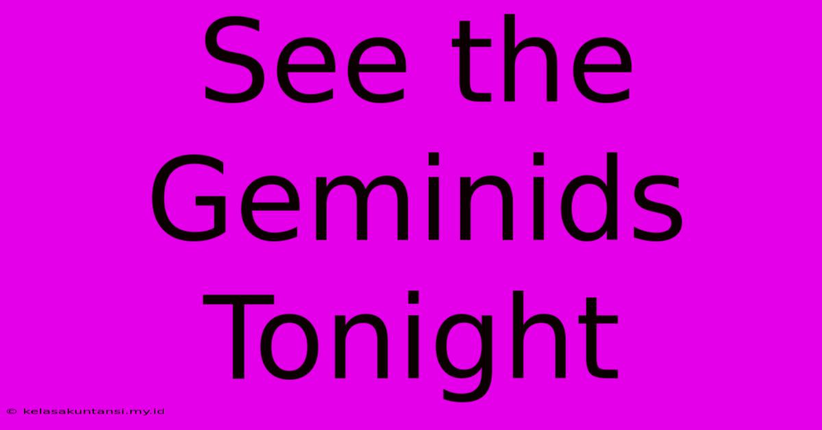 See The Geminids Tonight