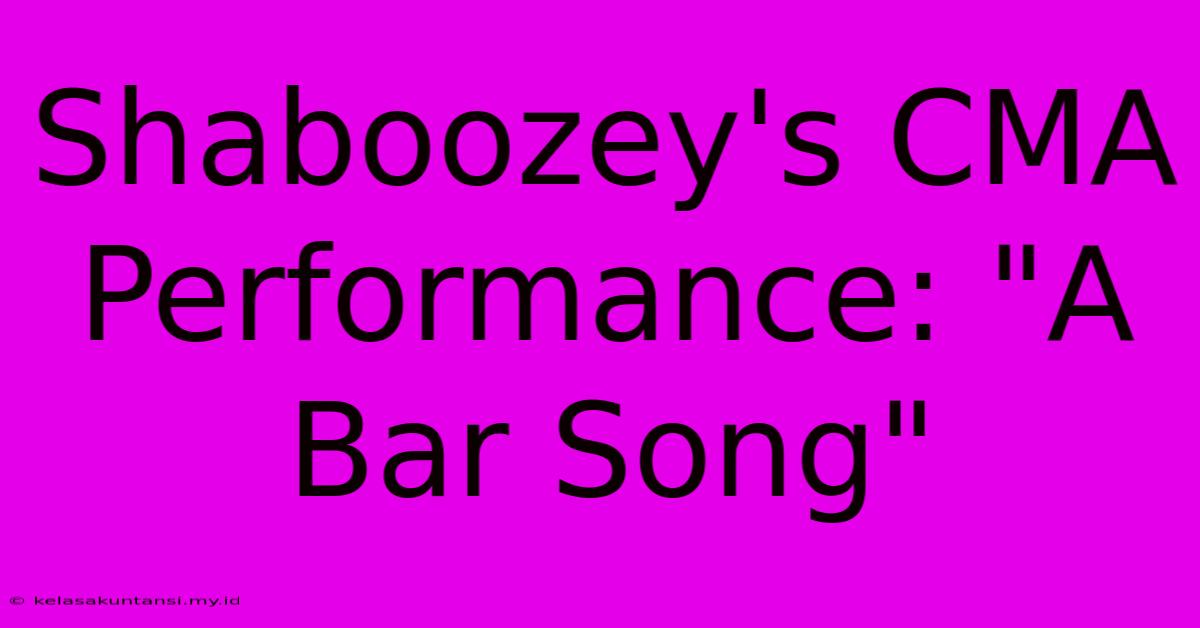 Shaboozey's CMA Performance: 