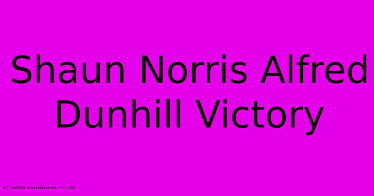 Shaun Norris Alfred Dunhill Victory