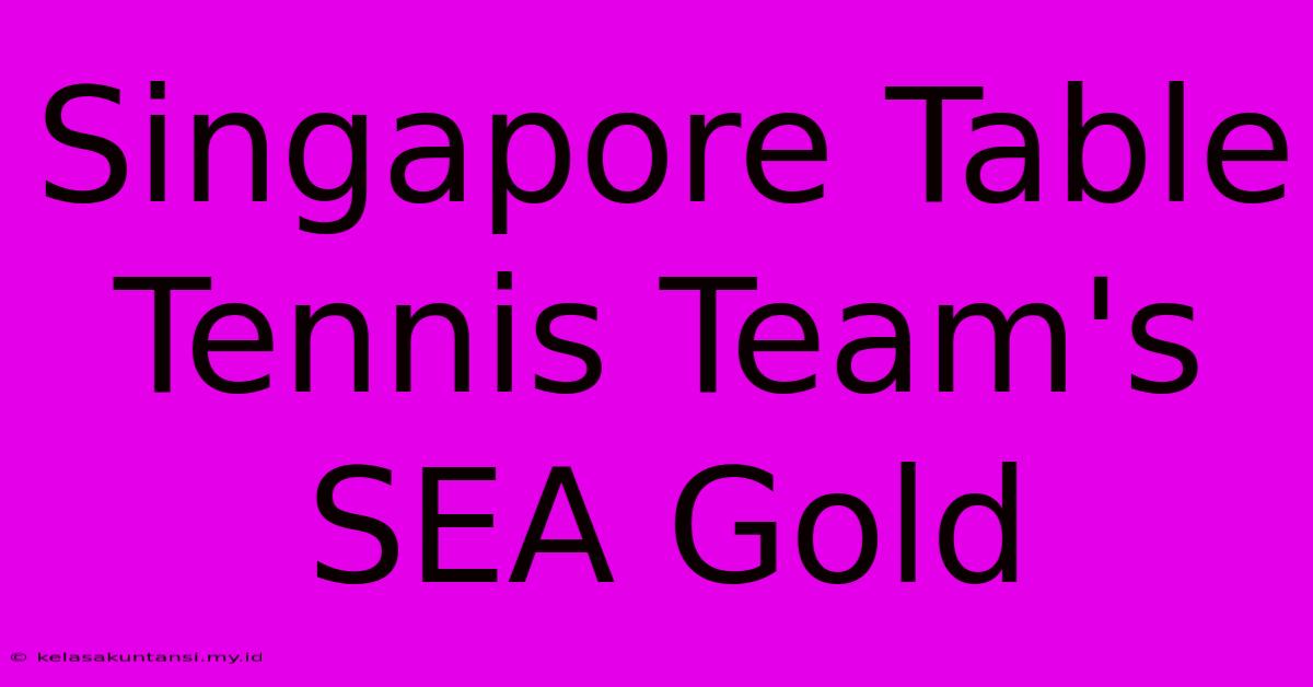 Singapore Table Tennis Team's SEA Gold