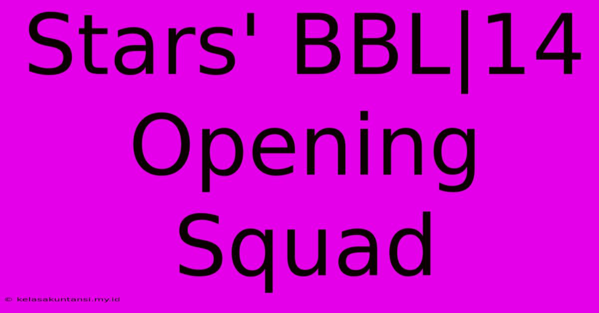 Stars' BBL|14 Opening Squad