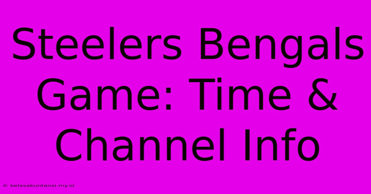 Steelers Bengals Game: Time & Channel Info