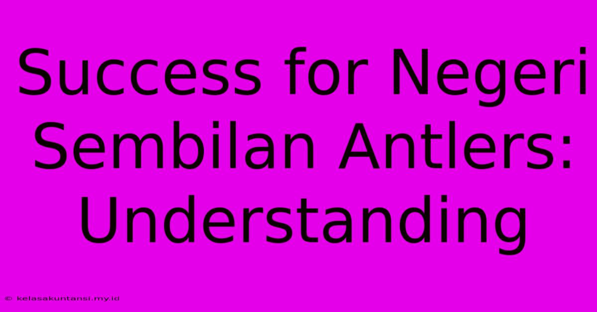 Success For Negeri Sembilan Antlers: Understanding