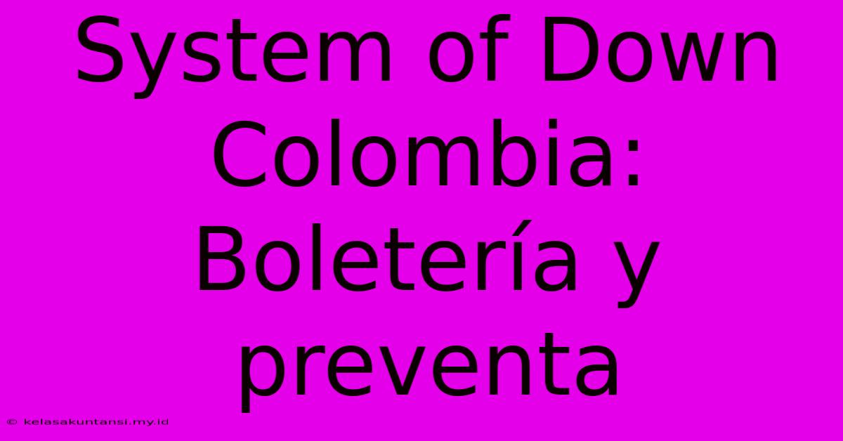 System Of Down Colombia: Boletería Y Preventa