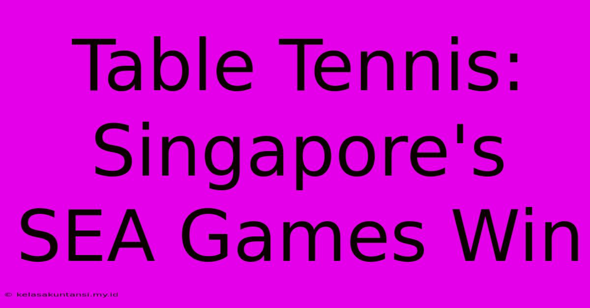 Table Tennis: Singapore's SEA Games Win