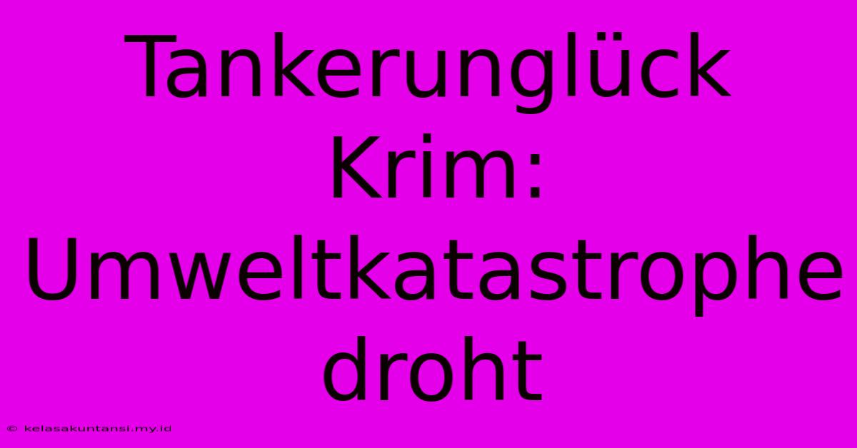 Tankerunglück Krim: Umweltkatastrophe Droht