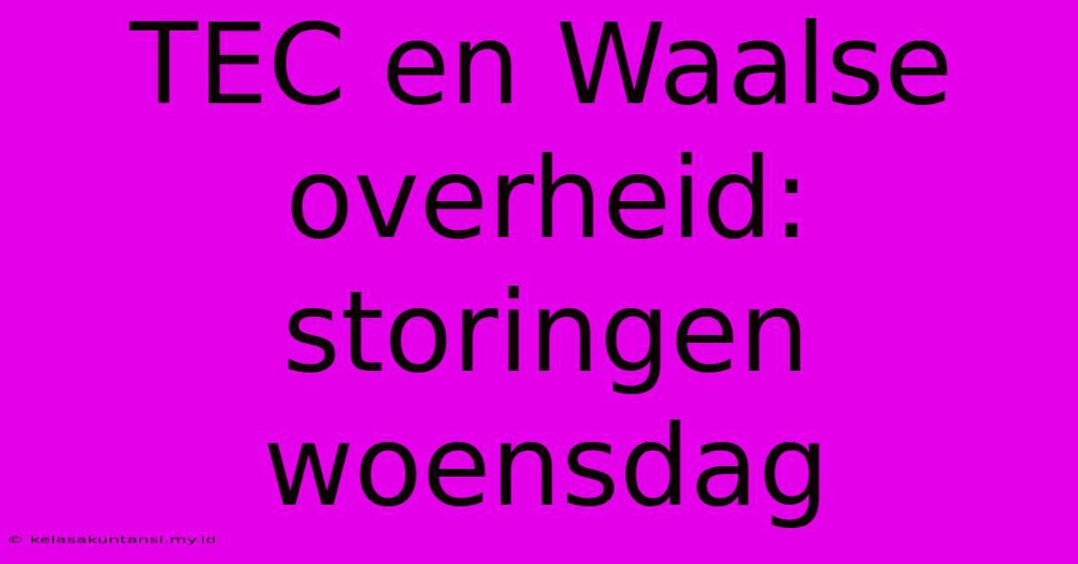 TEC En Waalse Overheid: Storingen Woensdag