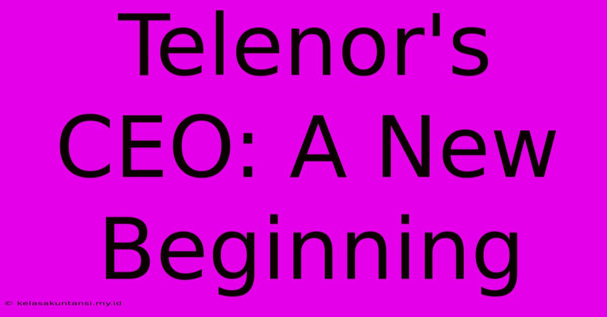 Telenor's CEO: A New Beginning