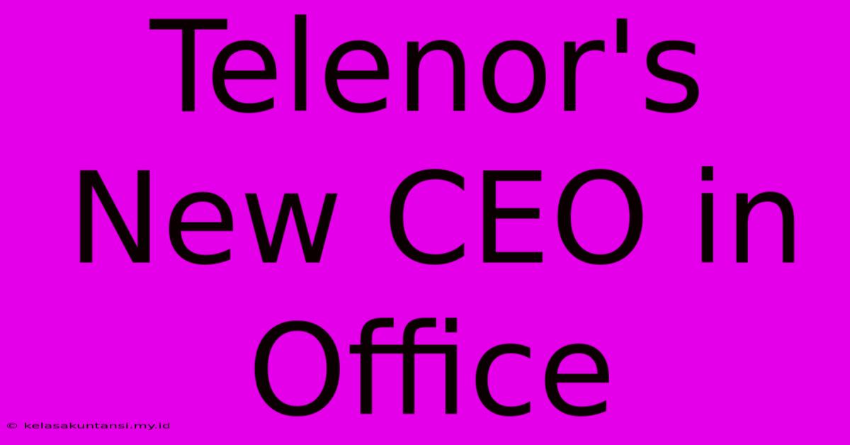 Telenor's New CEO In Office