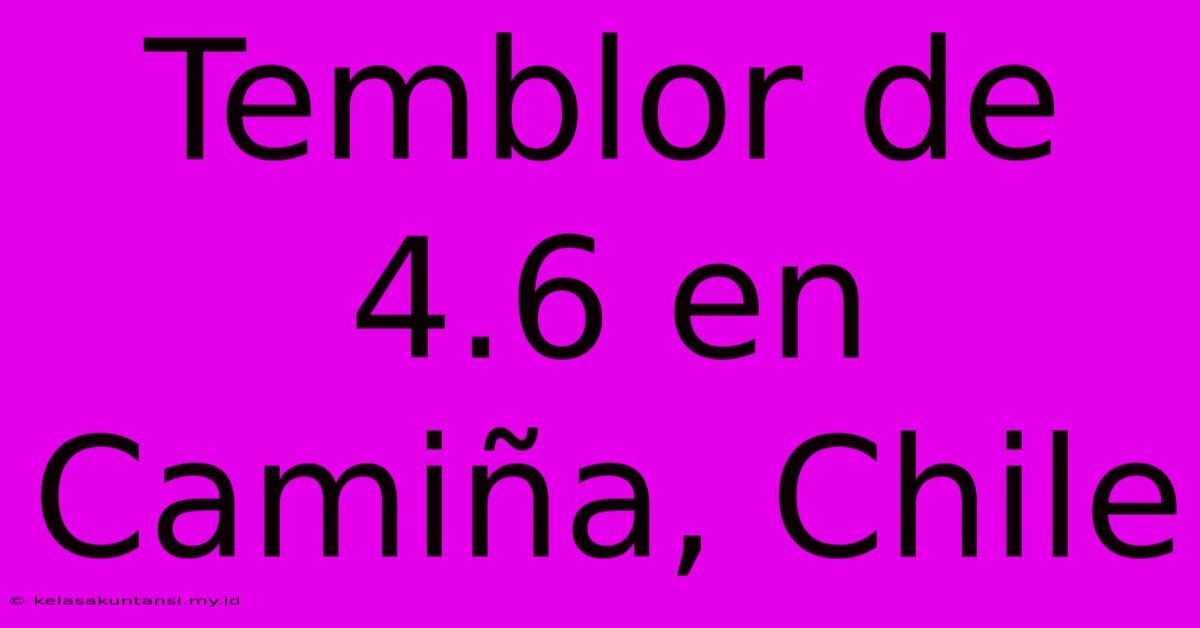 Temblor De 4.6 En Camiña, Chile