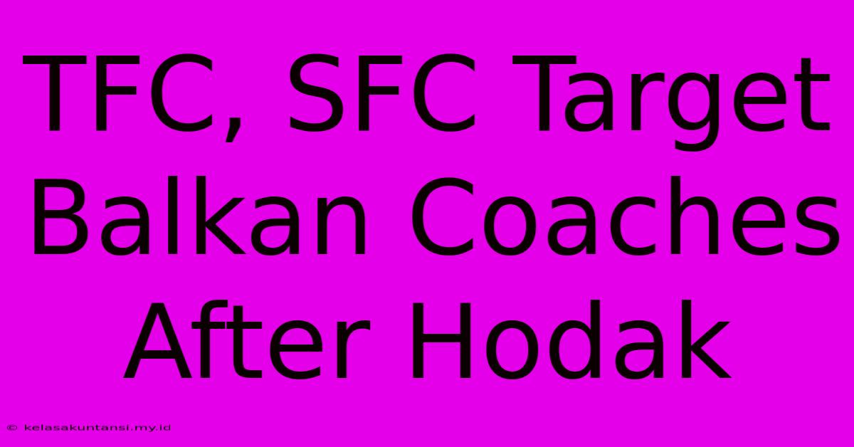 TFC, SFC Target Balkan Coaches After Hodak