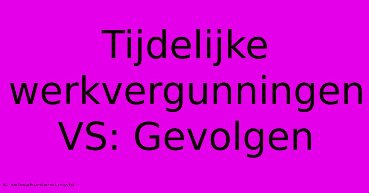 Tijdelijke Werkvergunningen VS: Gevolgen