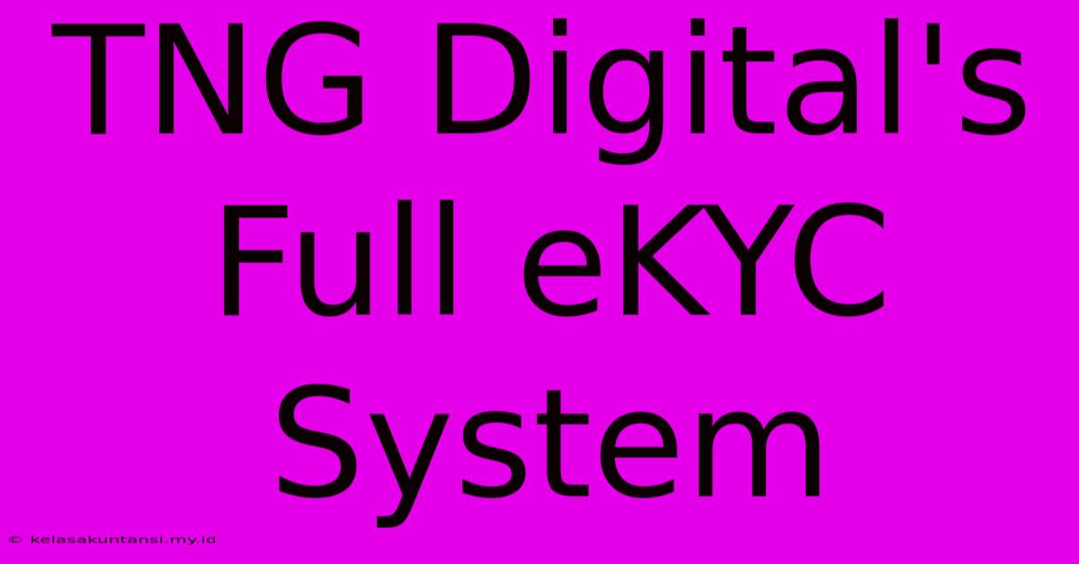 TNG Digital's Full EKYC System