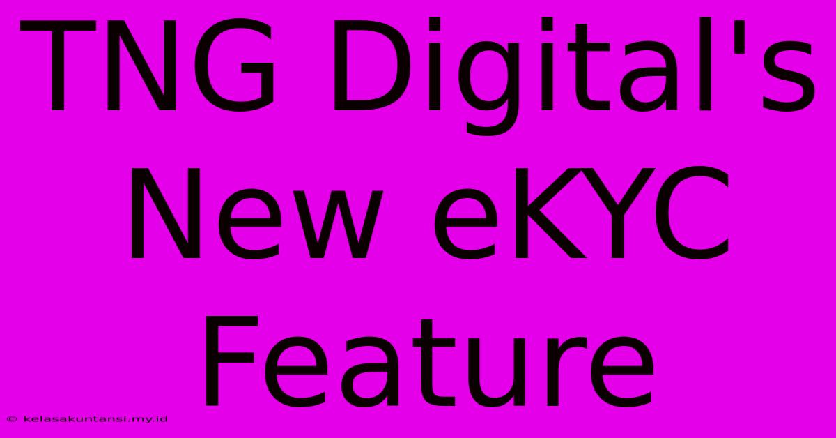 TNG Digital's New EKYC Feature