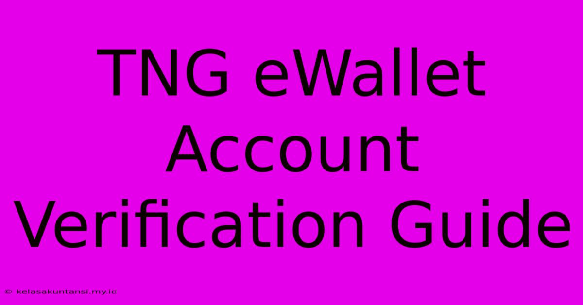 TNG EWallet Account Verification Guide