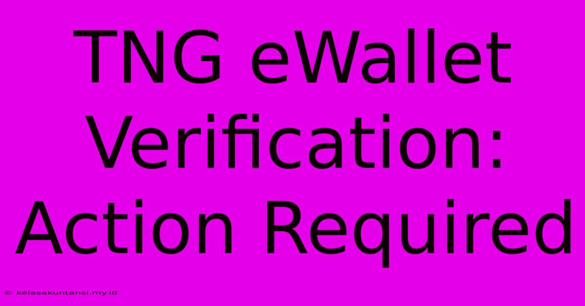 TNG EWallet Verification: Action Required