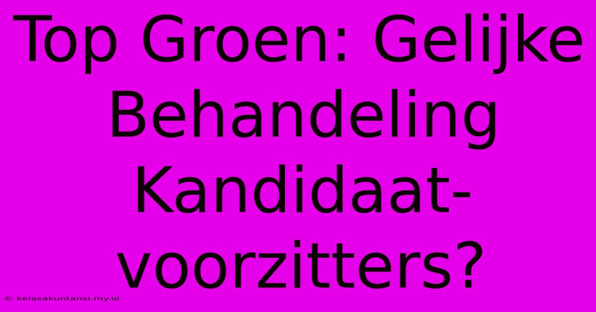 Top Groen: Gelijke Behandeling Kandidaat-voorzitters?