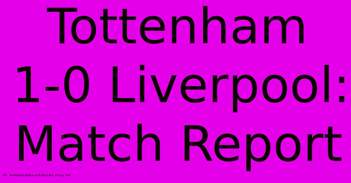 Tottenham 1-0 Liverpool: Match Report