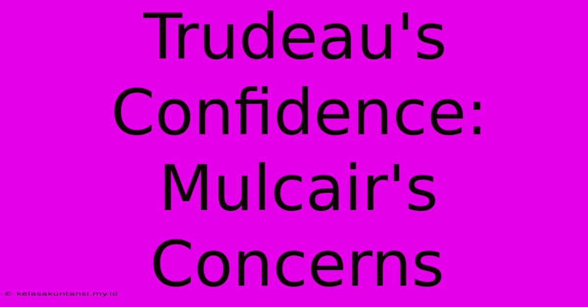 Trudeau's Confidence: Mulcair's Concerns