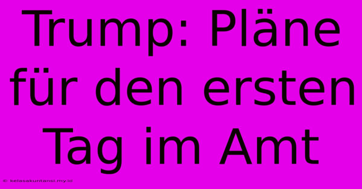 Trump: Pläne Für Den Ersten Tag Im Amt