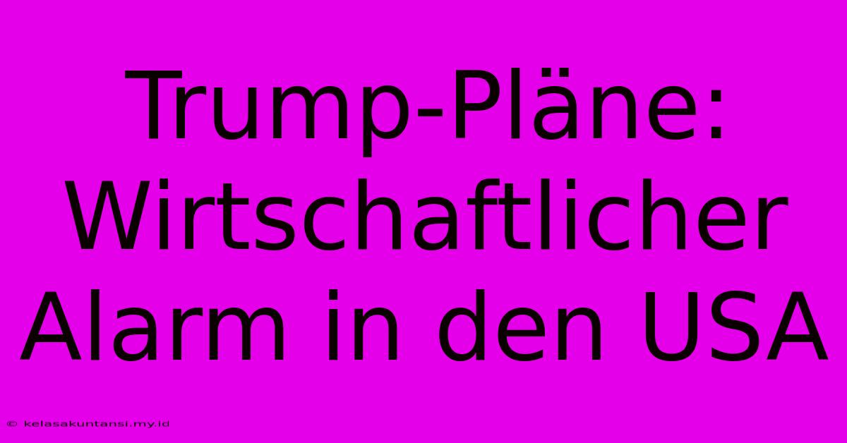 Trump-Pläne: Wirtschaftlicher Alarm In Den USA