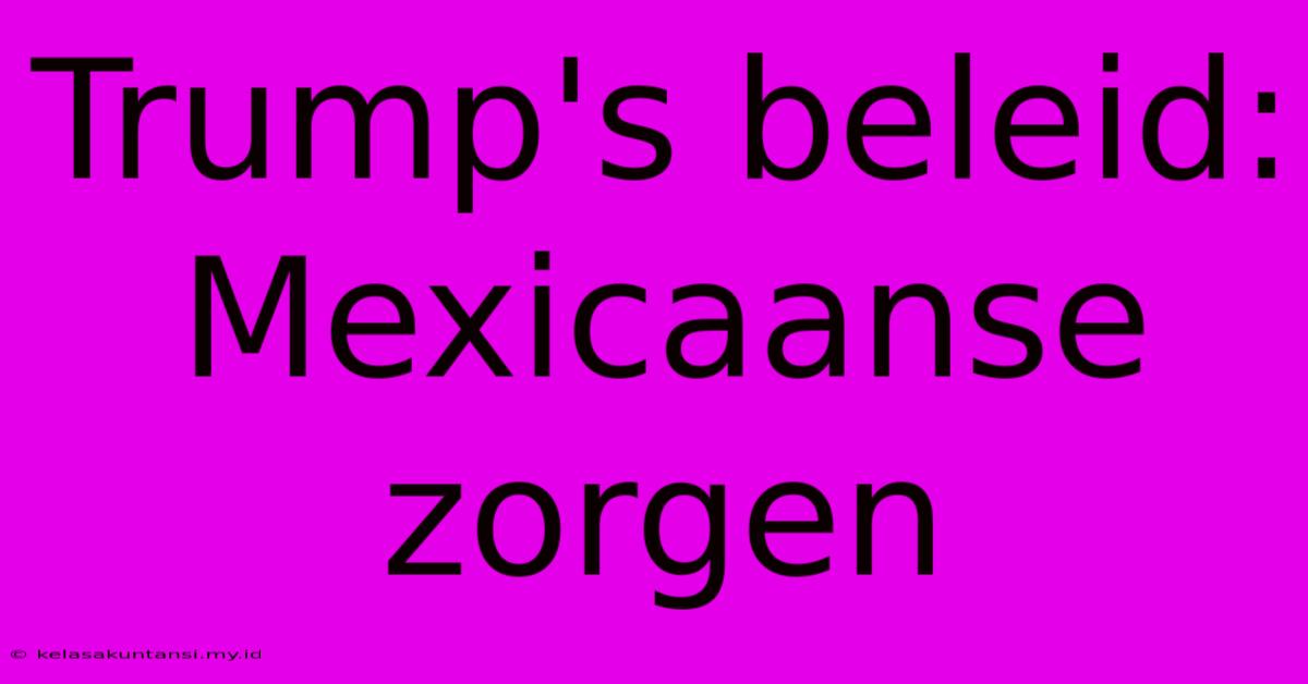 Trump's Beleid: Mexicaanse Zorgen