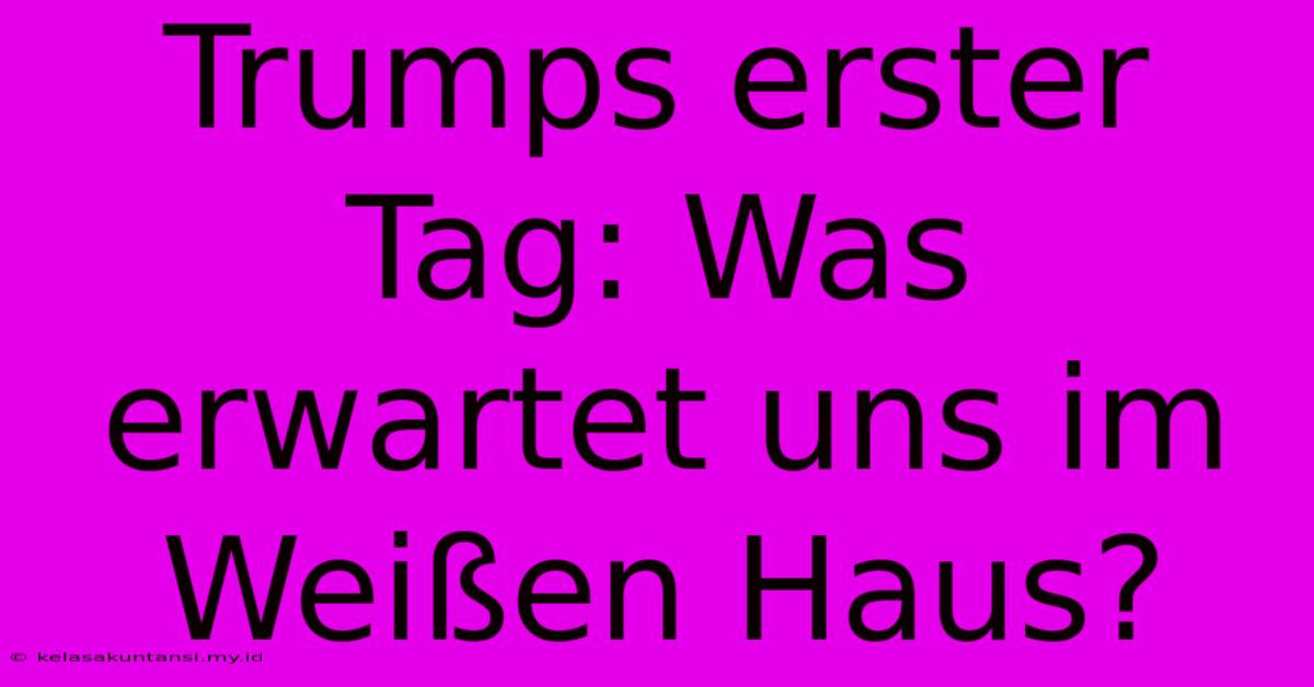 Trumps Erster Tag: Was Erwartet Uns Im Weißen Haus?