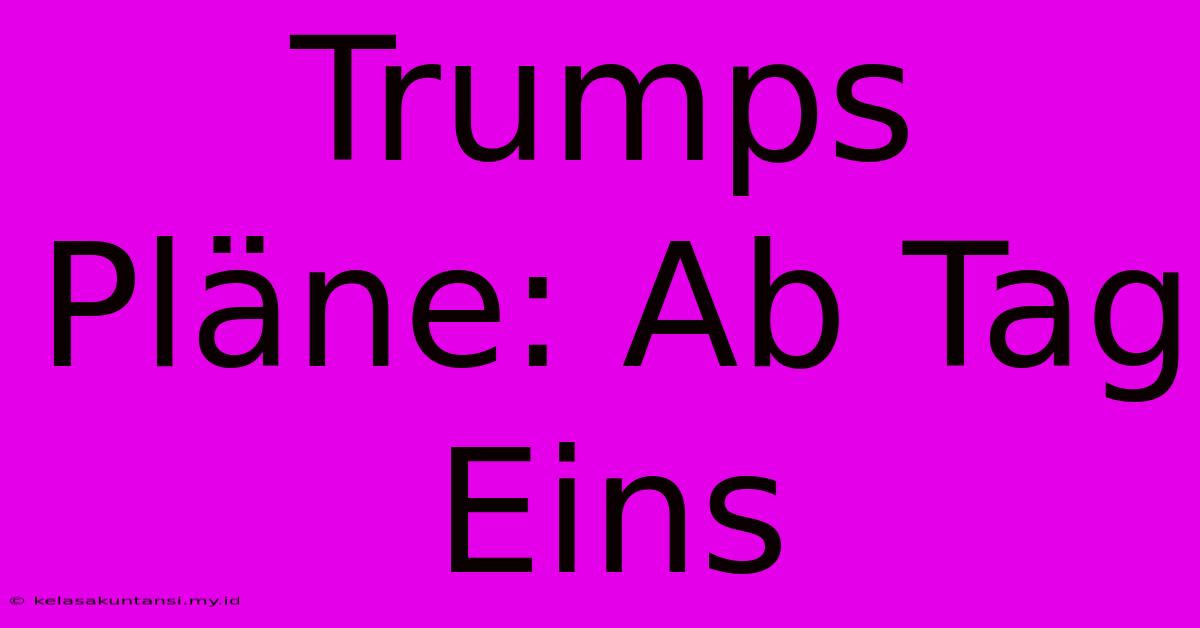 Trumps Pläne: Ab Tag Eins