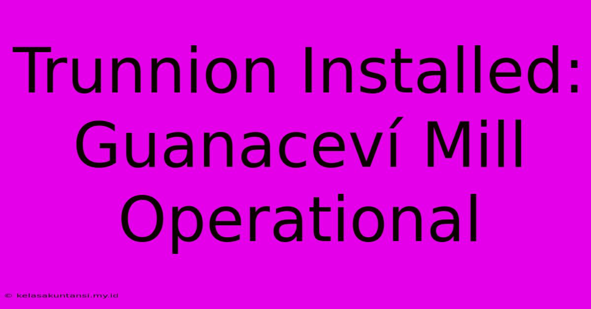 Trunnion Installed: Guanaceví Mill Operational