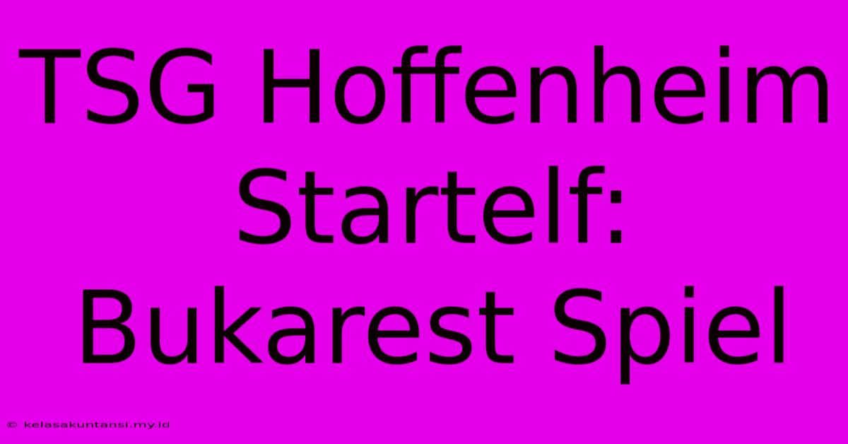 TSG Hoffenheim Startelf: Bukarest Spiel