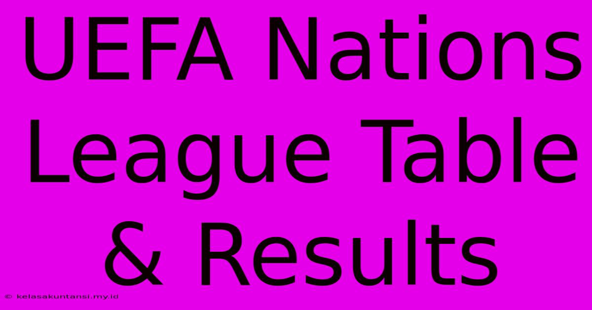 UEFA Nations League Table & Results